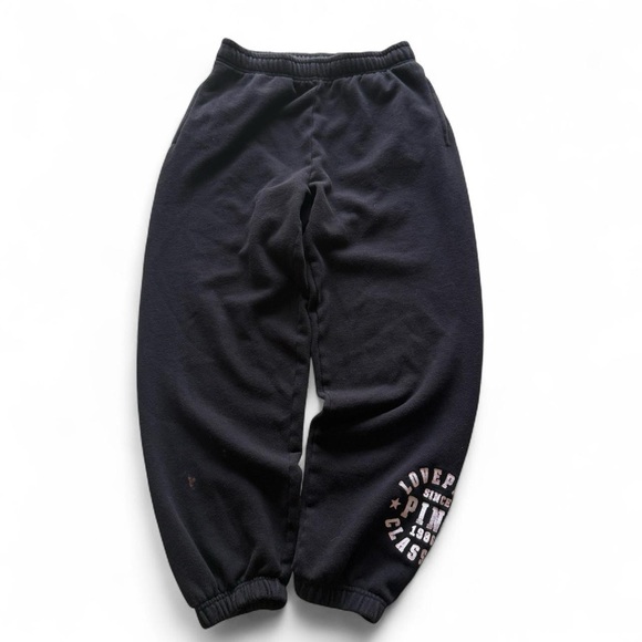 PINK Victoria's Secret Pants - Victoria’s Secret PINK Fleece Baggy Campus Black Sweatpants Cozy Lounge Joggers